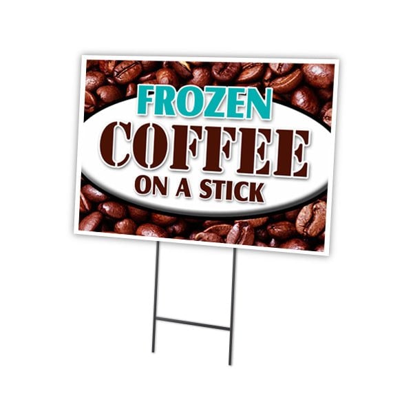Signmission Frozen Coffee On Stick Yard & Stake outdoor plastic coroplast window, C-1216 Frozen Coffee On Stick C-1216 Frozen Coffee On Stick - main